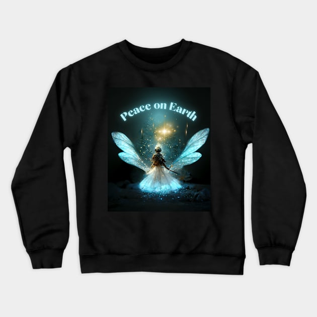 Christmas Peace - Holy Angel on Xmas Evening Crewneck Sweatshirt by Design-by-Evita